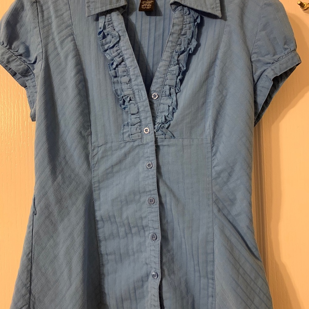 In Vain Dress Blouse - Blue
